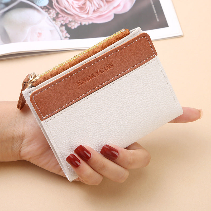 Women's Short Zip Versatile Abrasive Multiple Slots Ladies Wallet