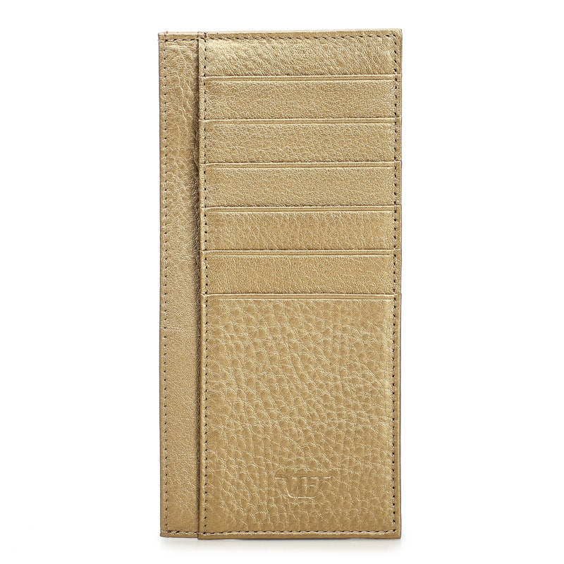 Layer Cowhide Korean Fashion Long Large Card Holder