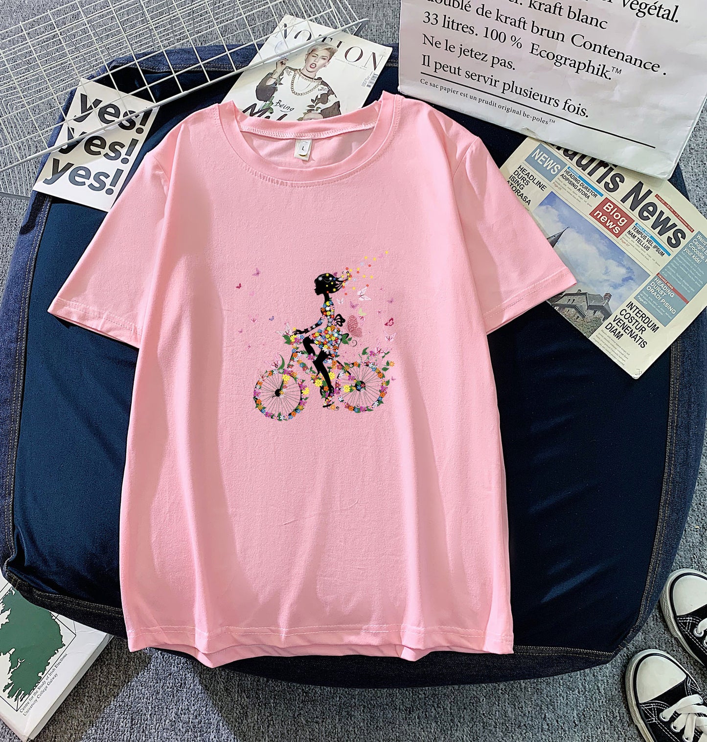 Women's Short-sleeved T-shirt Summer Korean Style Loose Blouses