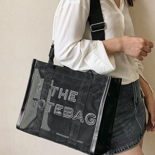 Women's Today Popular Jelly Color Mesh Transparent Bags