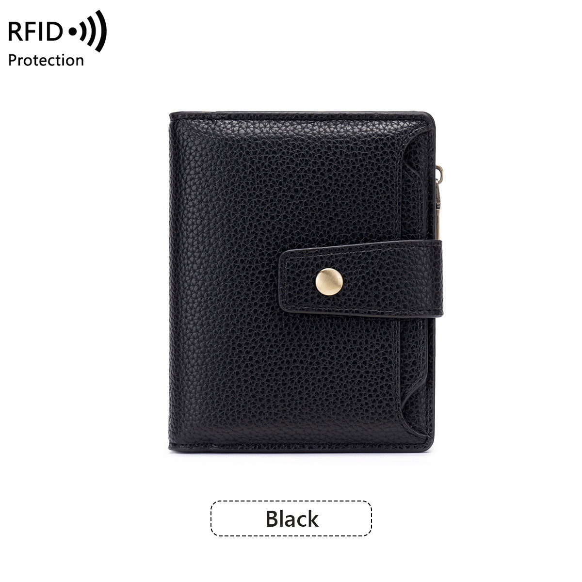 Women's Litchi Pattern Soft Leather Zip Multiple Ladies Wallet