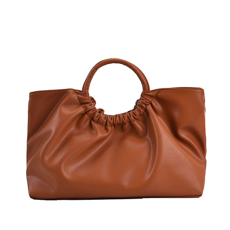 Women's Large Capacity Early Spring Retro Simple Solid Color Bags