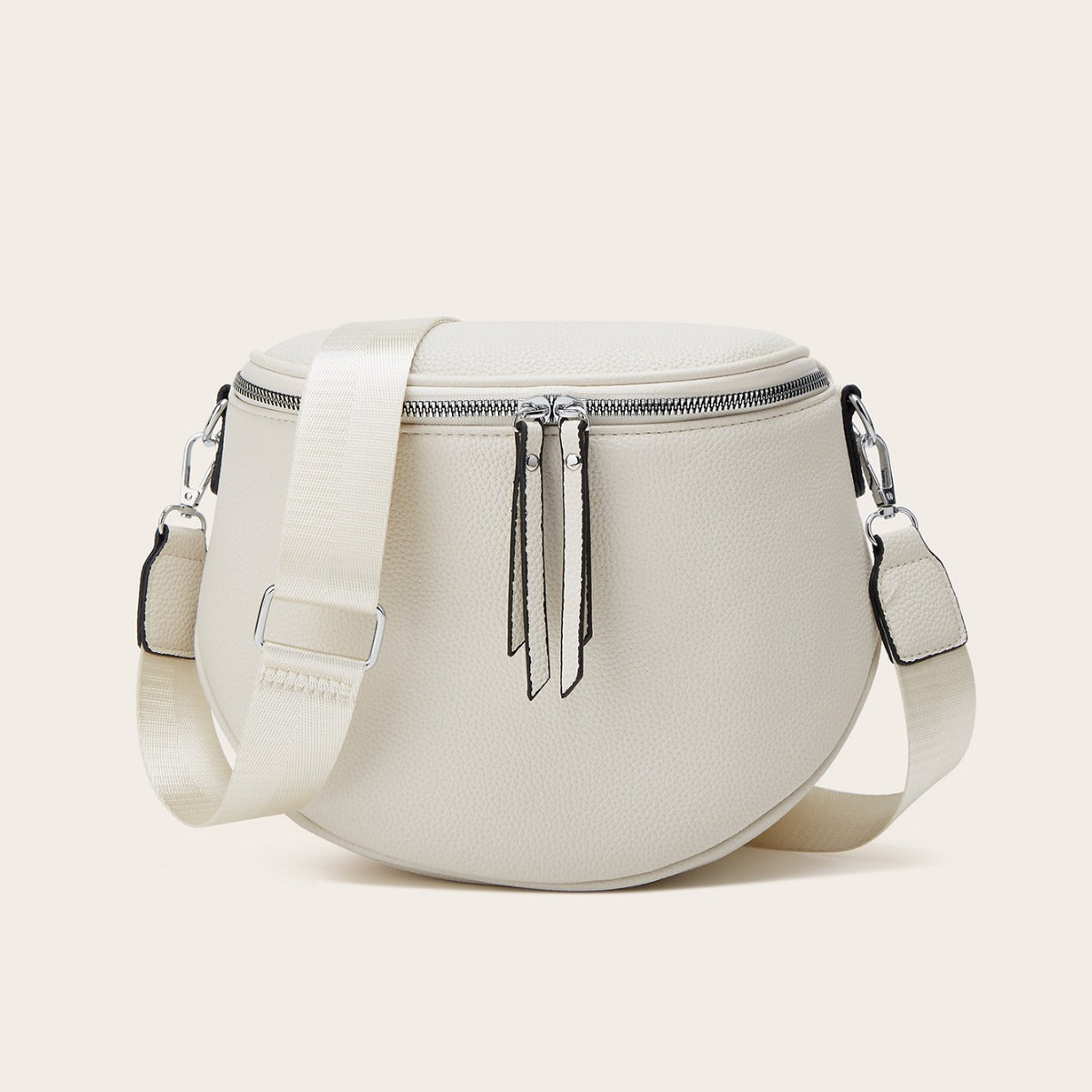 Women's Fashion Vintage Saddle Lychee Pattern Wide Crossbody Bags