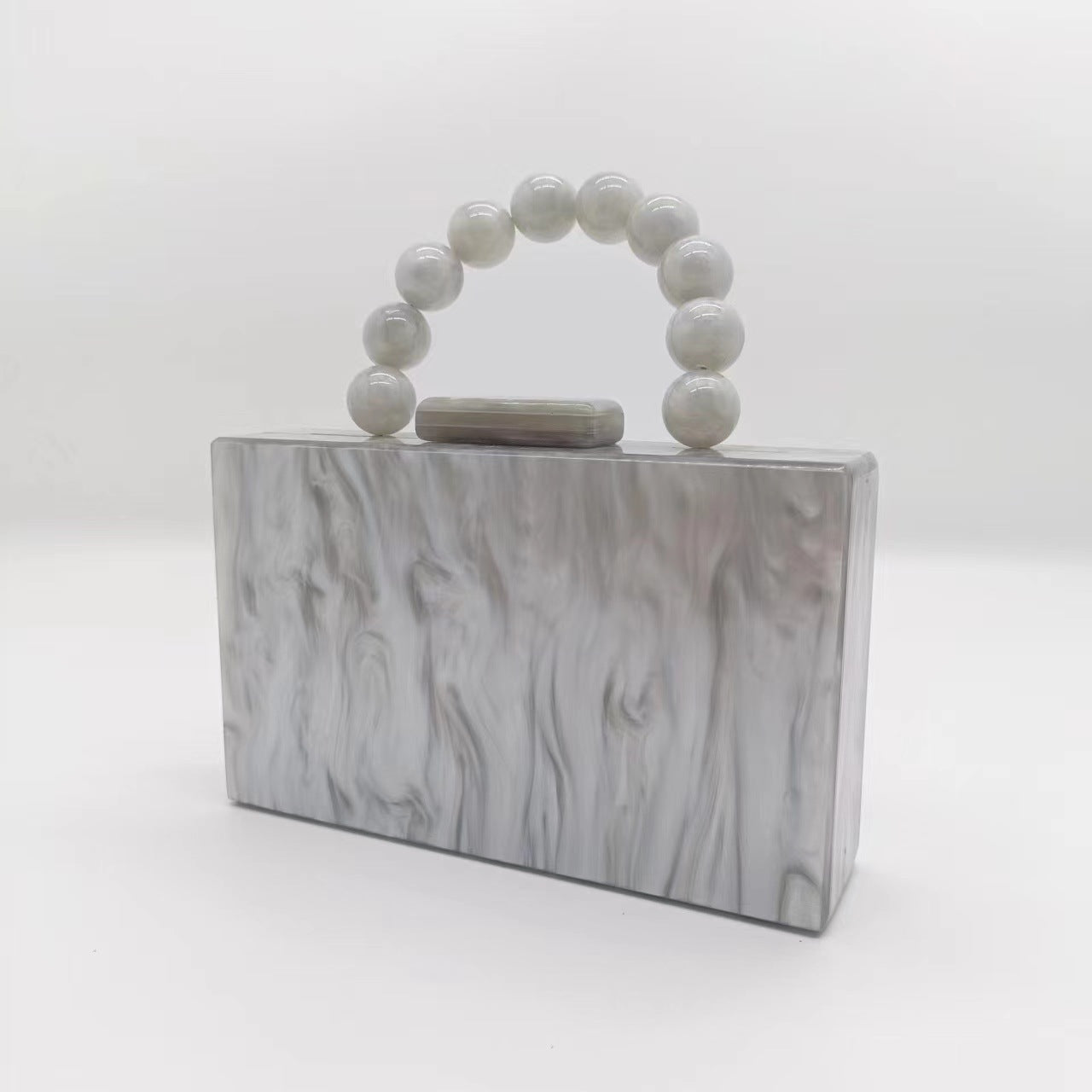 Women's Elegant Pearlescent Acrylic Beaded Wrist Hand-held Evening Bags