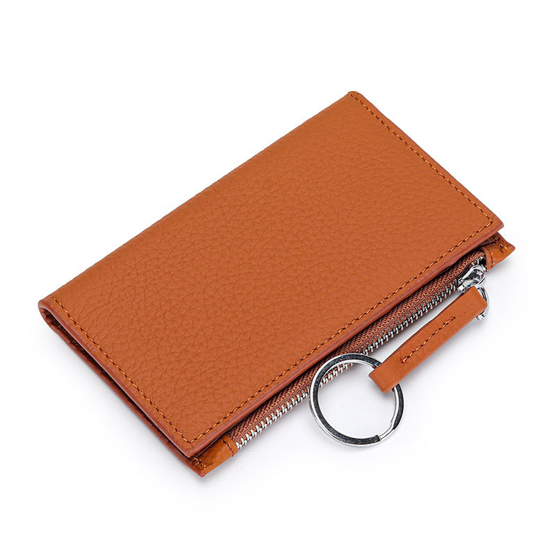 Women's Pure Cowhide Short Versatile Multiple Slots Coin Purses