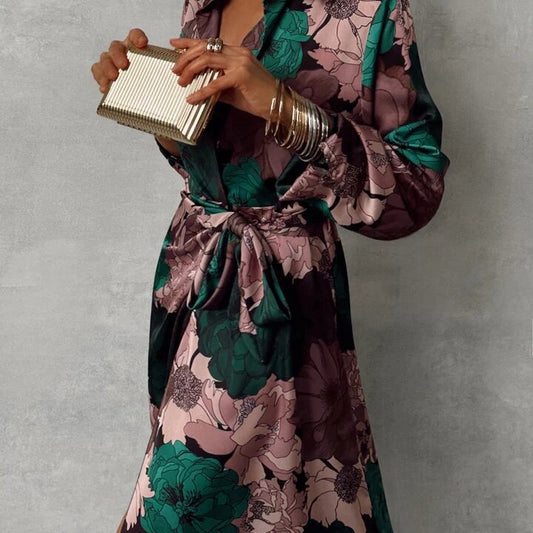Classic Glamorous Long Sleeve Dress Printed Dresses