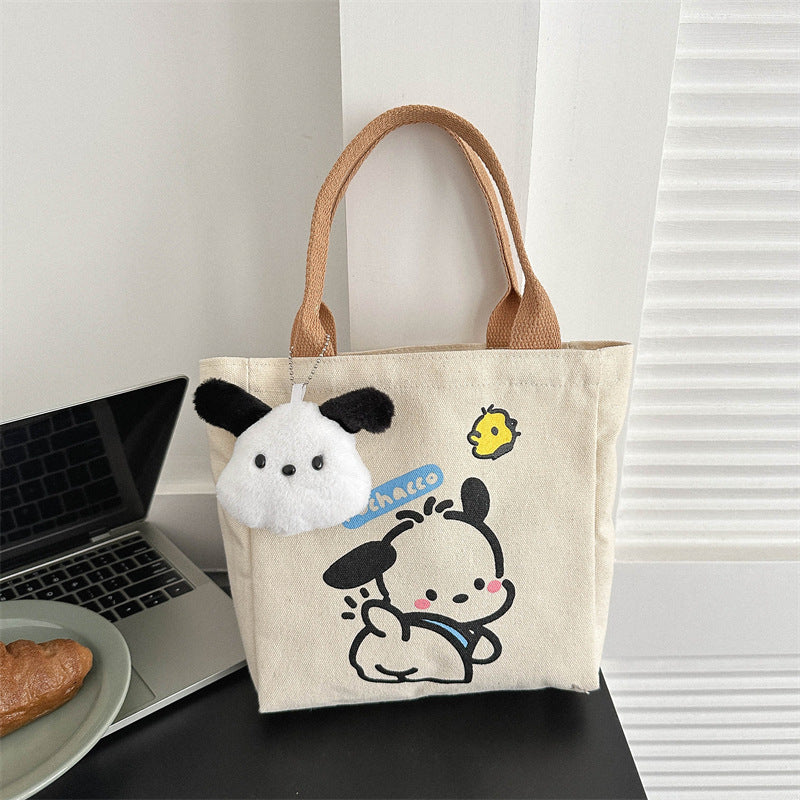 Canvas Cute Style Commuting Hand Lunch Design Women's Handbag