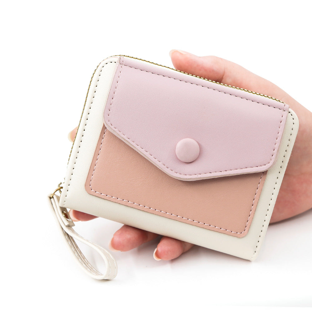 Women's Fresh Simple Contrast Color Expanding Macaron Clutch Ladies Wallet
