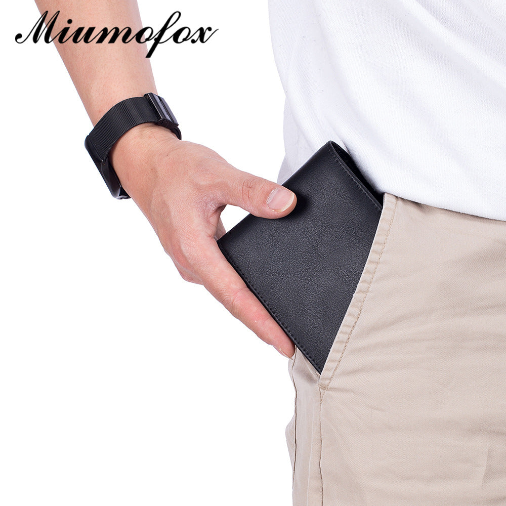 Durable Men's Genuine Leather Short Three-fold Men's Wallets