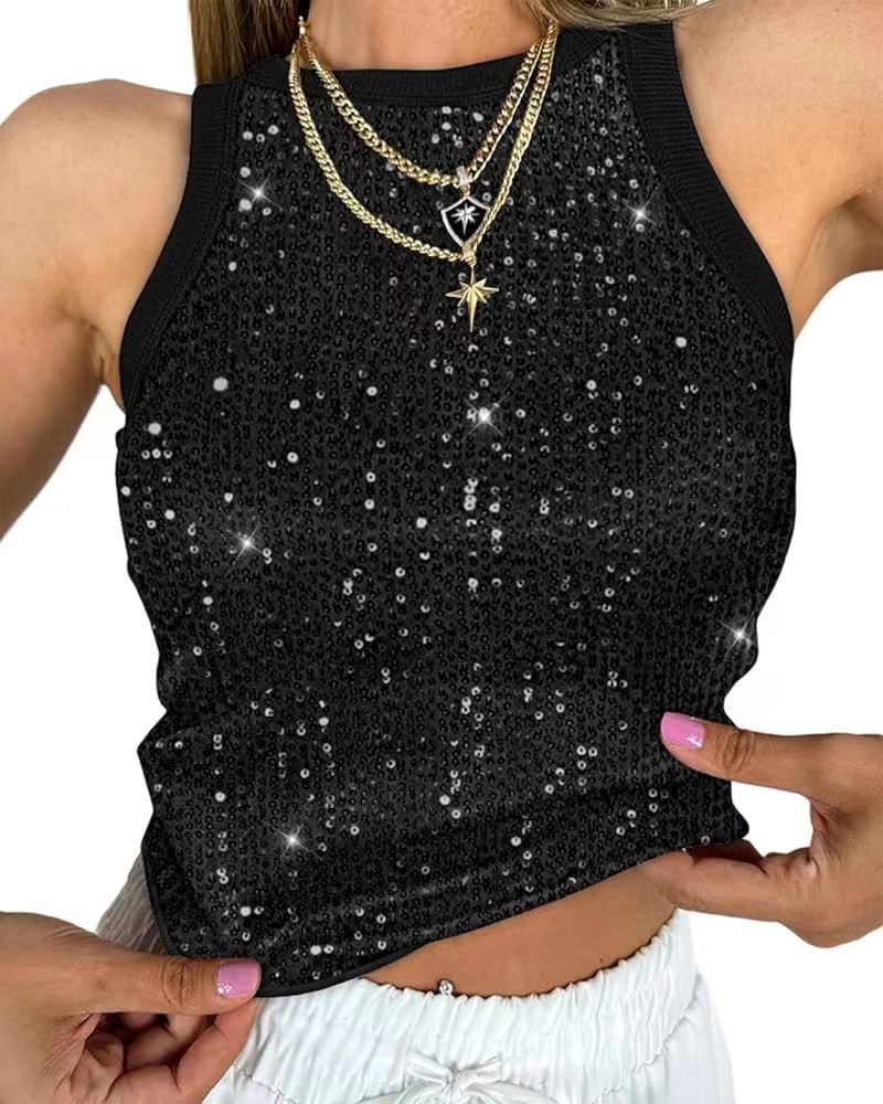 Women's Sexy Navel Midriff Outfit Color Matching Tops