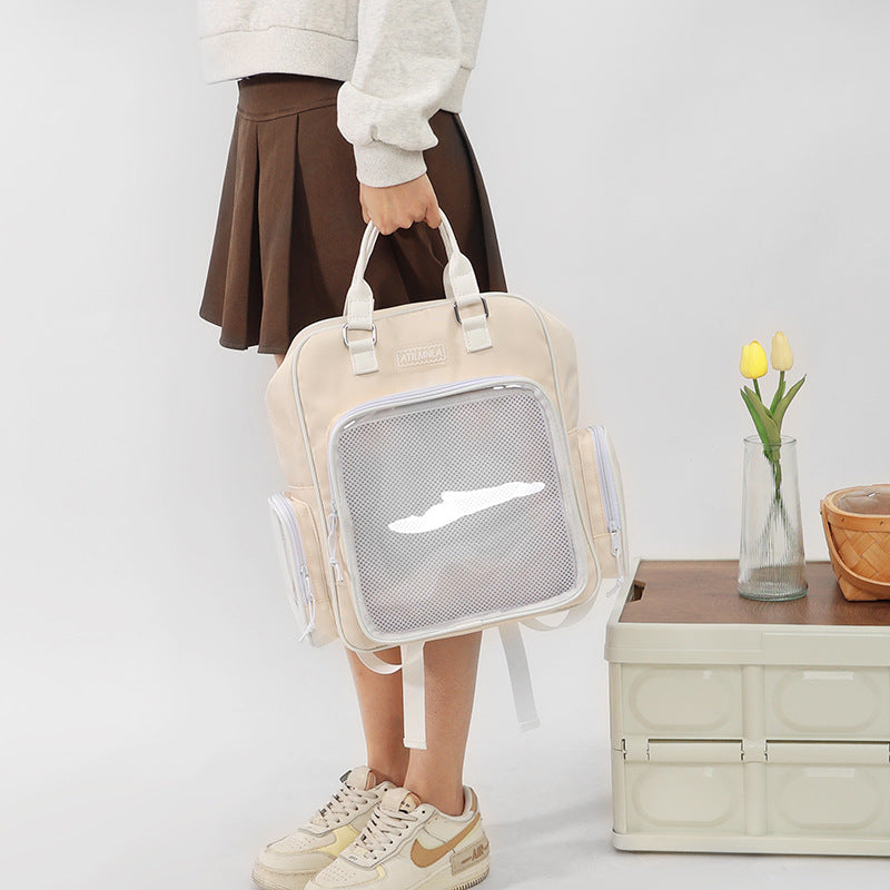 Style Cartoon Large Capacity Plate Sheer Backpacks