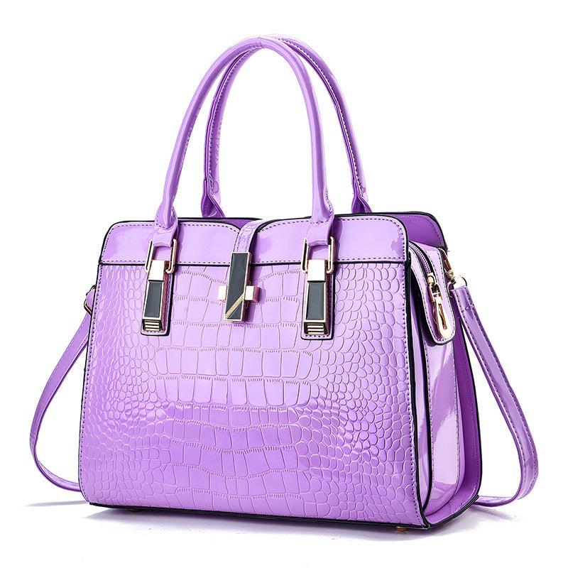 Fashion Shining Leather Large Capacity Crocodile Shoulder Bags