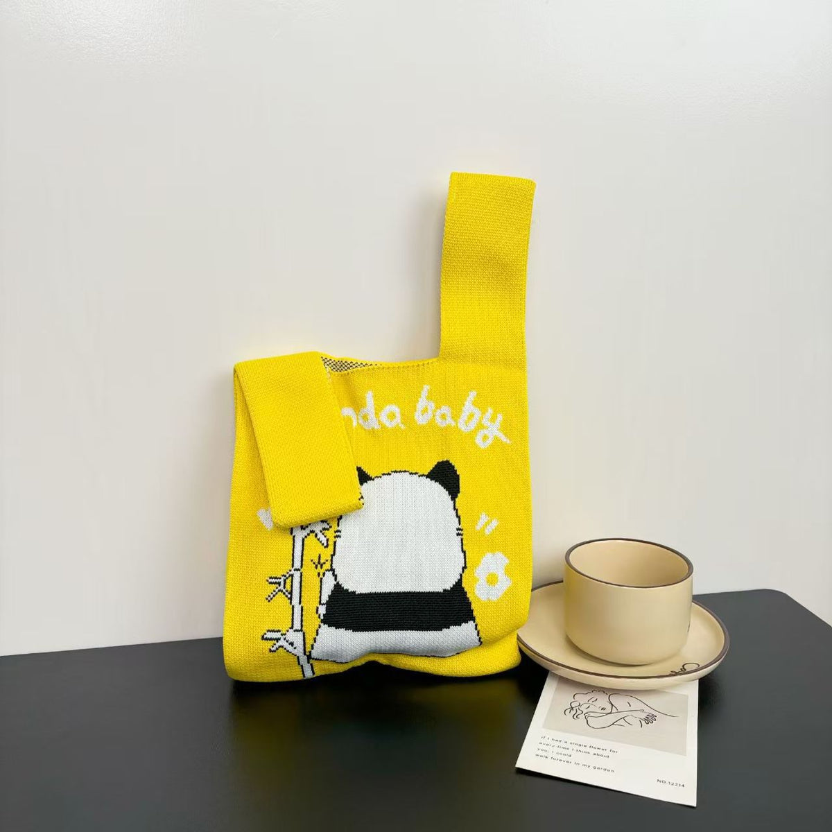Women's Cute Panda Knitted Gift Niche High-grade Women's Handbag