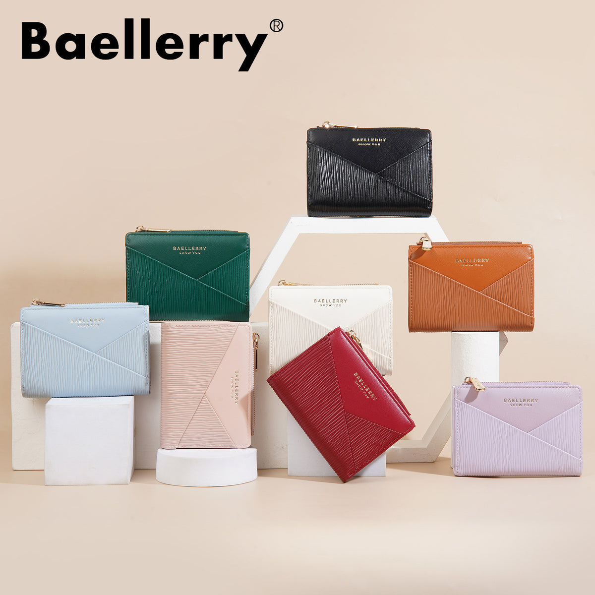 Women's High-grade Bark Pattern Short Large Capacity Two-fold Ladies Wallet