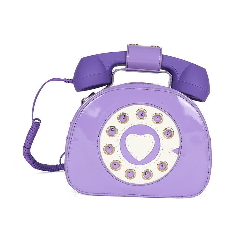 Colorful Personalized Creative Telephone Funny Patent Handbags
