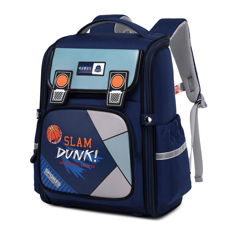 Vertical Fashion Cartoon Primary Grade Spine Elementary School Students' Schoolbags