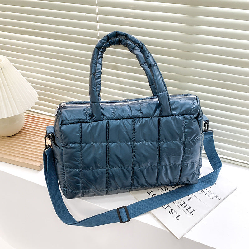 Korean Down Fashion Rhombus Winter Cotton Women's Shoulder Bag