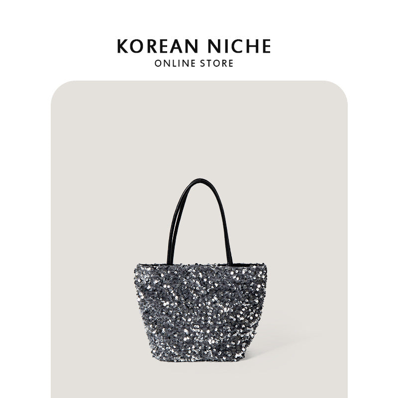 Women's Popular Fashion Design Sequined Portable Tote Bags