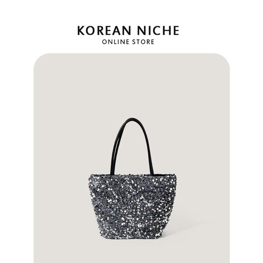 Women's Popular Fashion Design Sequined Portable Tote Bags
