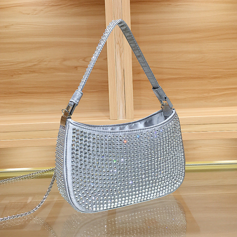 Women's High-grade Exquisite Dinner Rhinestone Chain Handbags