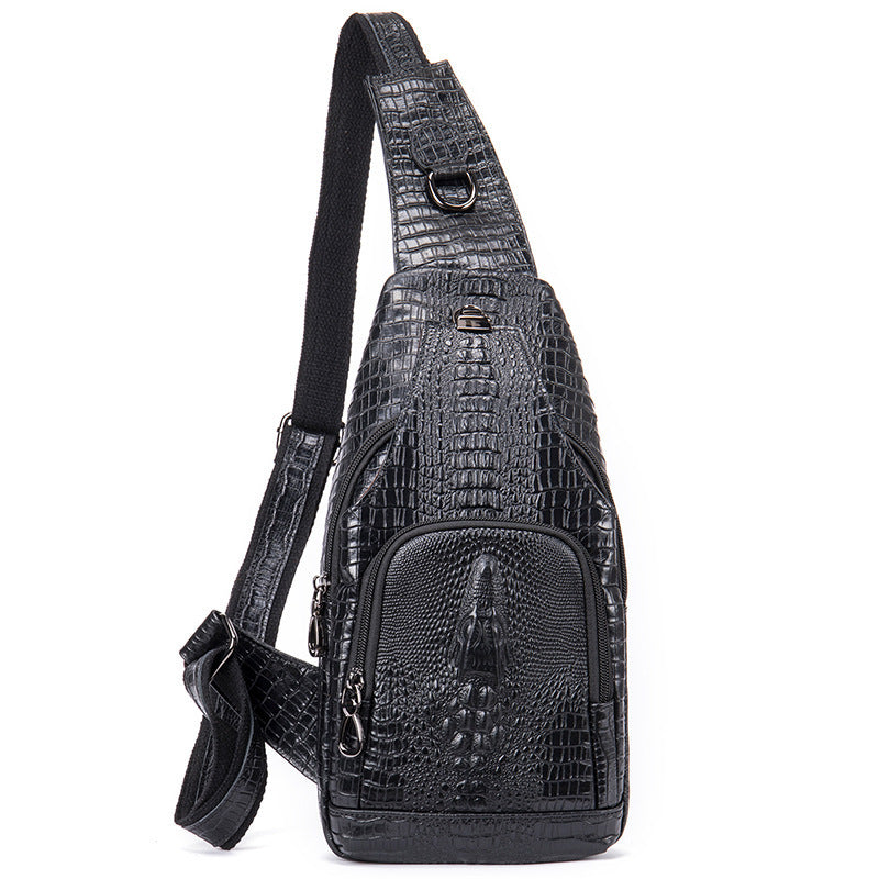 Men's Leather First Layer Trendy Large Capacity Men's Chest Bags