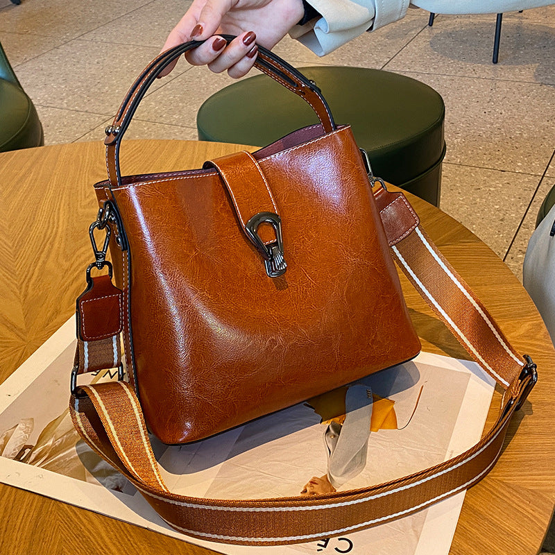 Oil Wax Leather Simple Large Capacity Crossbody Bags