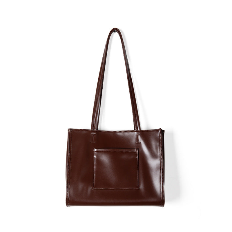 Women's Patent Leather Underarm Simple Commute Large Shoulder Bags