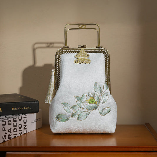 Cheongsam Embroidery Gold Mouth Hand Vintage Handbags