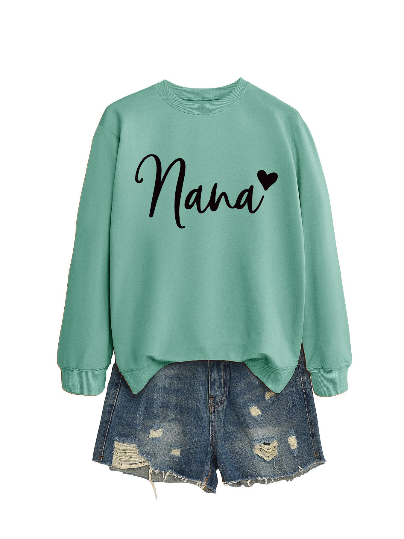 Women's Round Neck Elegant Heart Printing Simple Sweaters