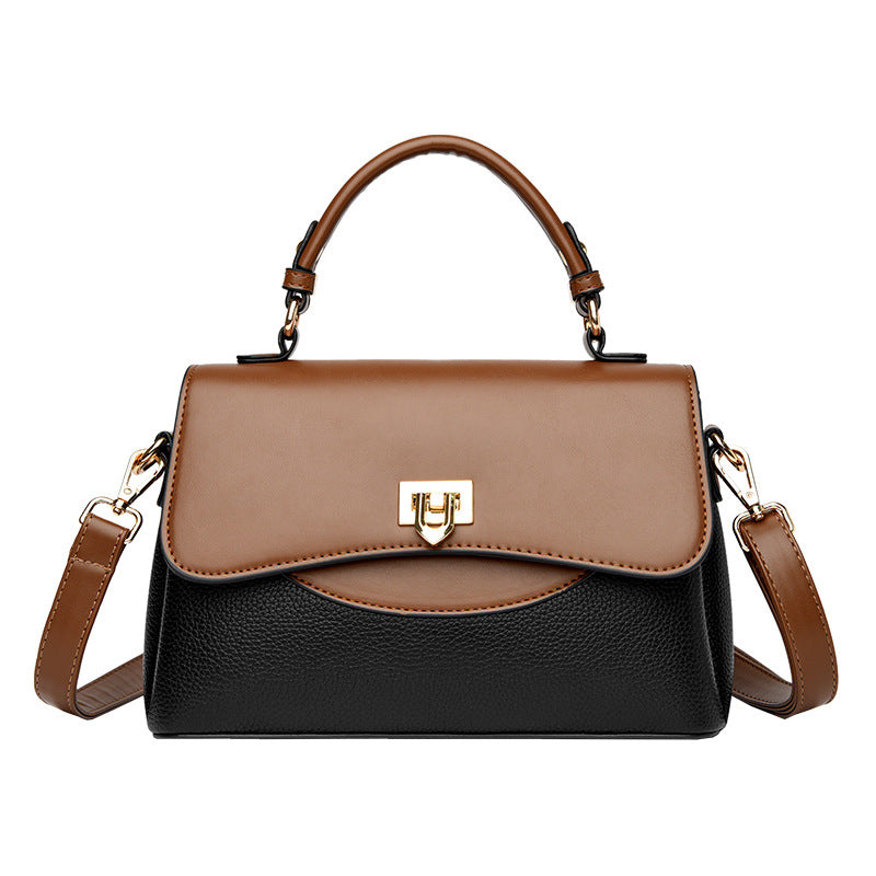 Women's Fashion Contrast Color Trendy Large Capacity Handbags