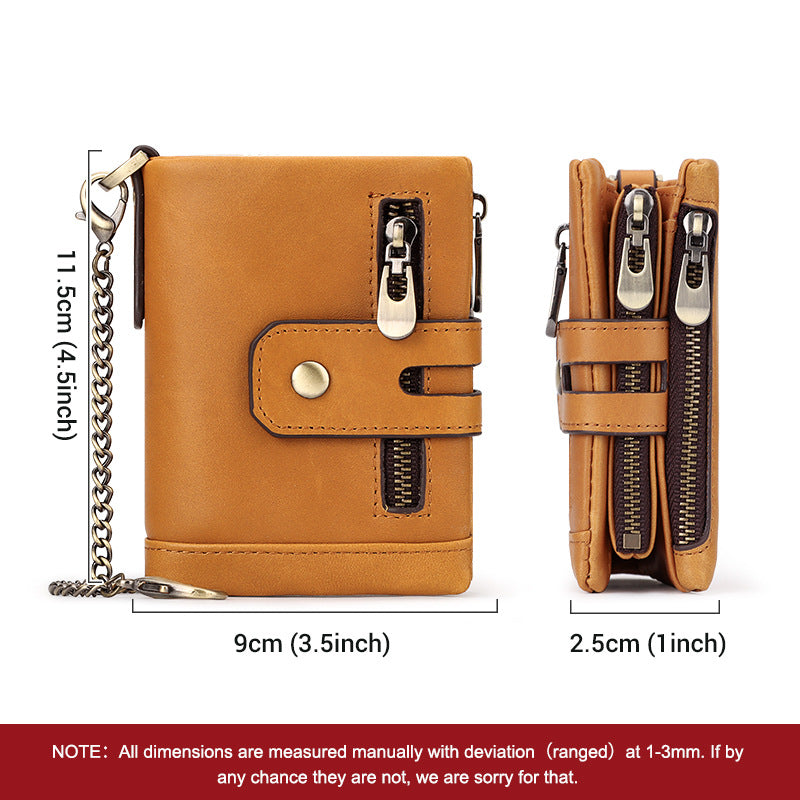 Short Leather First Layer Cowhide Usd Men's Wallets