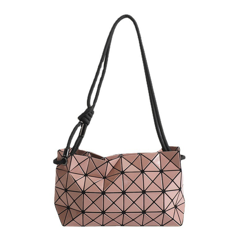 Women's High Quality Rhombus Geometric Underarm Drawstring Bags