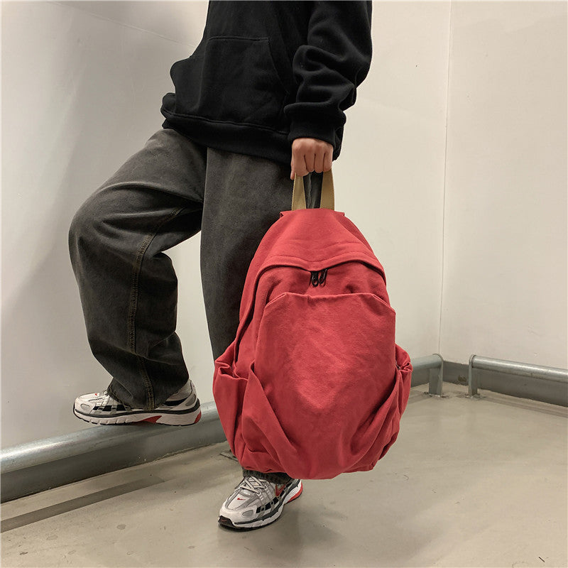 Trend Solid Color Female Class Simple Backpacks