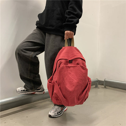 Trend Solid Color Female Class Simple Backpacks