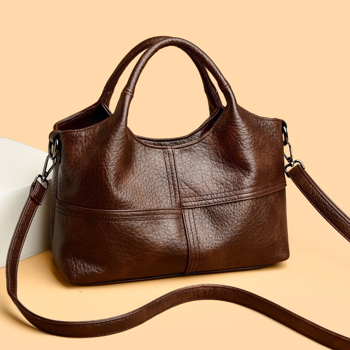 Women's Leather Pattern Soft Surface Textured Large Capacity Bags