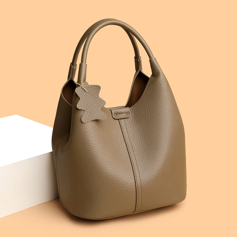 Women's Fashionable Lychee Pattern Soft Leather Western Bags