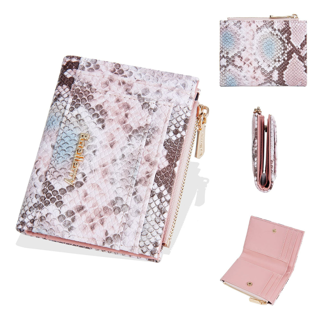 Women's High-grade Snake Pattern Multiple Slots Zipper Ladies Wallet