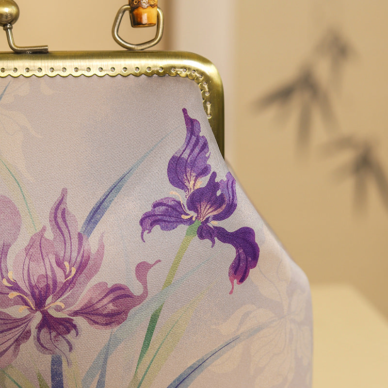 Iris Bamboo Printed Ancient Style Cheongsam Handbags