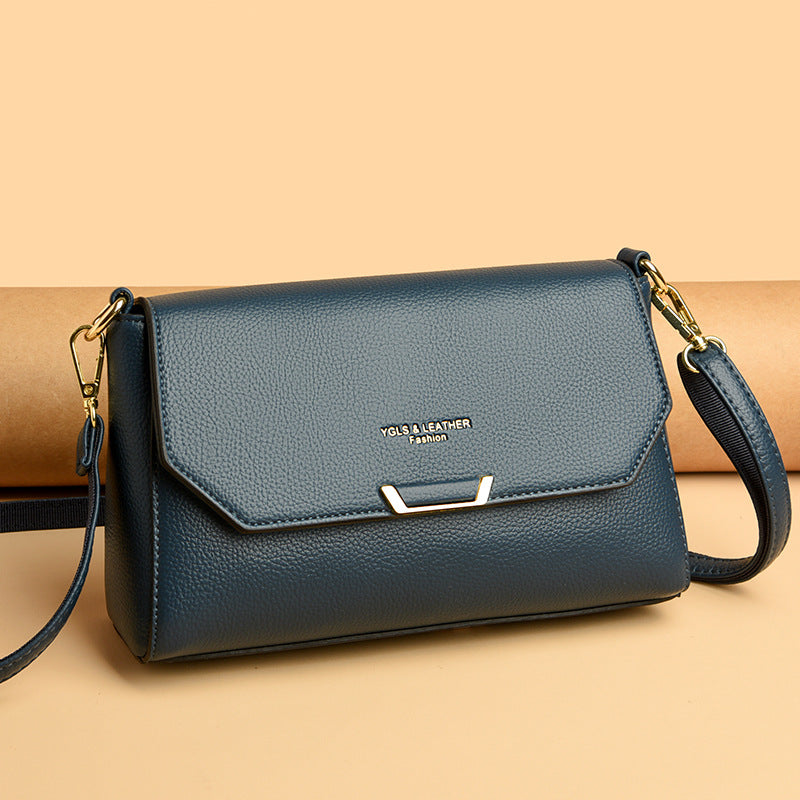 Fashion Soft Leather Portable Mother Texture Small Square Bags