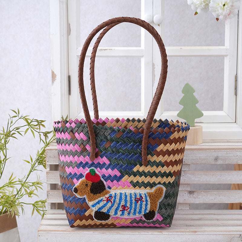 Women's Curtain Cloth Large Capacity Woven Gift Bags