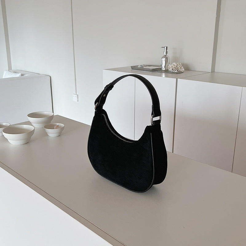 Women's Faux Suede Portable Selenodont Minority Vintage Handbags