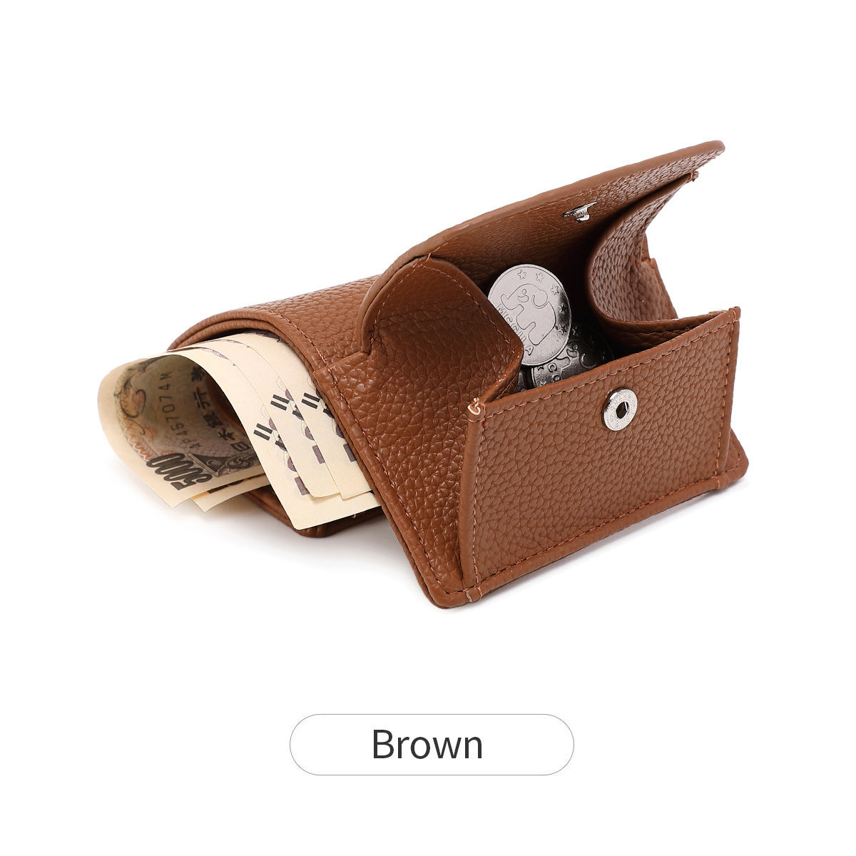Women's Lychee Pattern Short Flip Buggy Fashion Ladies Wallet