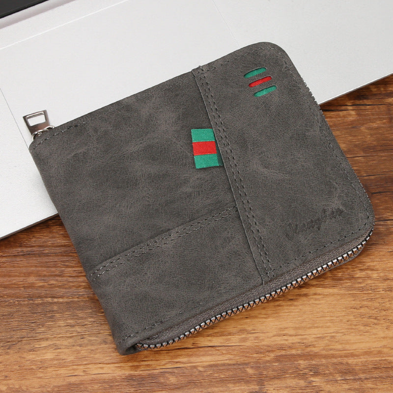 Men's Zipper Multifunctional One Pure Billfold Driving Men's Wallet
