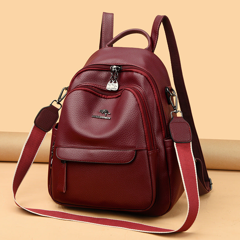 Women's Kangaroo Large Capacity Mom Soft Leather Backpacks