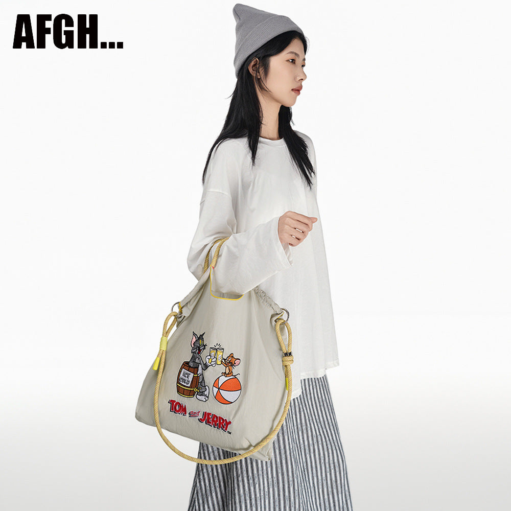 Authorized Cat Mouse Embroidered Shopping Premium Bags