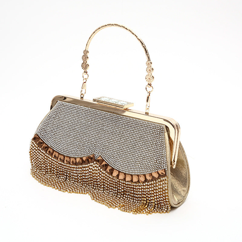 Dinner Rhinestone Tassel Fashion Diamond Cross Evening Bags