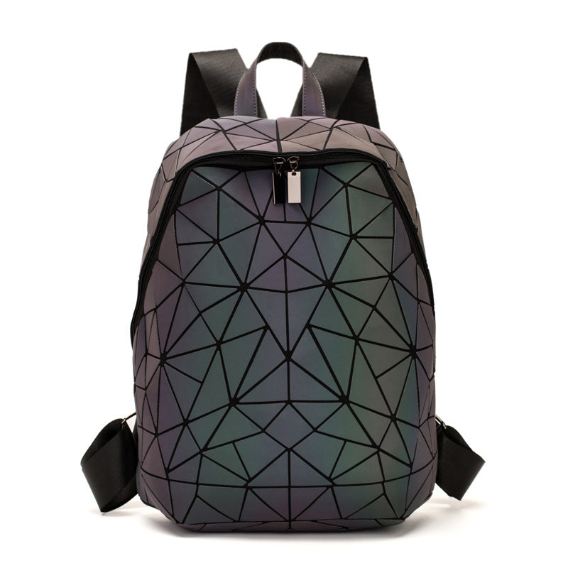 Women's & Men's & Geometric Fashionable Colorful Rhombus Luminous Backpacks