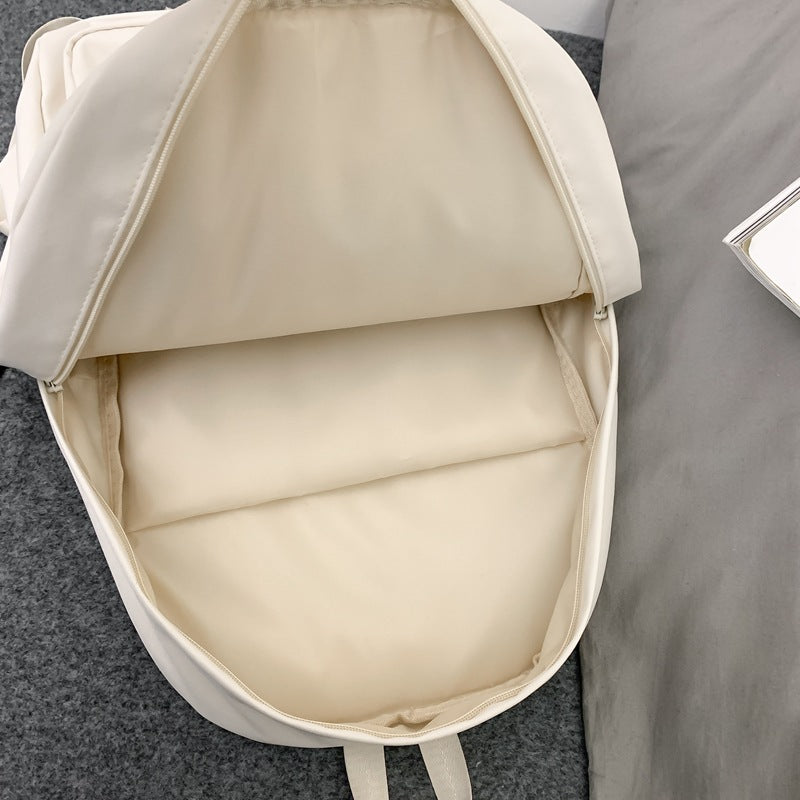 Large Capacity Solid Color Korean Fashion Preppy Backpacks