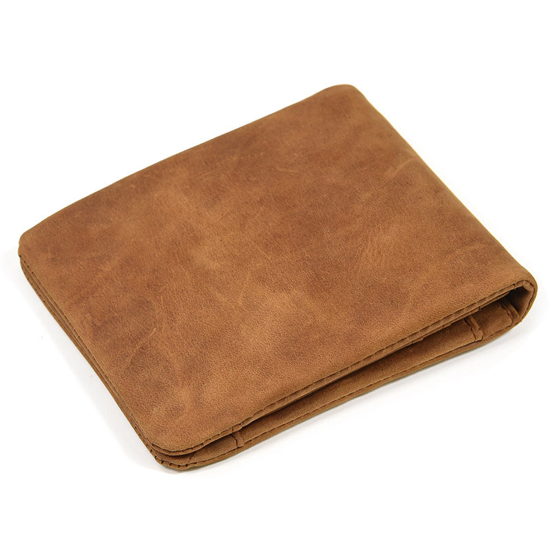 Hot Vintage Crazy Horse Leather Genuine Men's Wallets