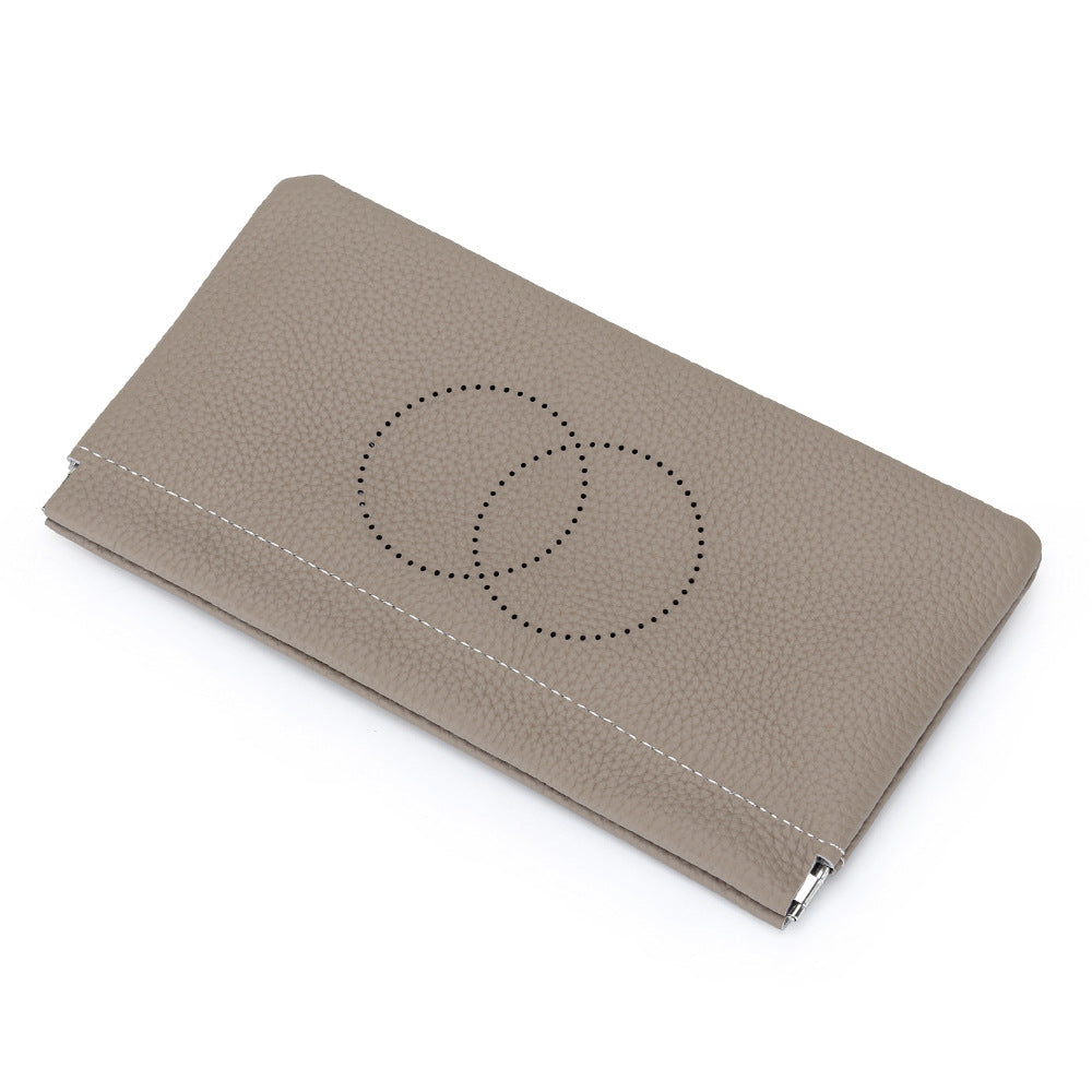 Women's Pure Top Layer Long Cowhide Large Capacity Soft Leather Mobile Ladies Wallet